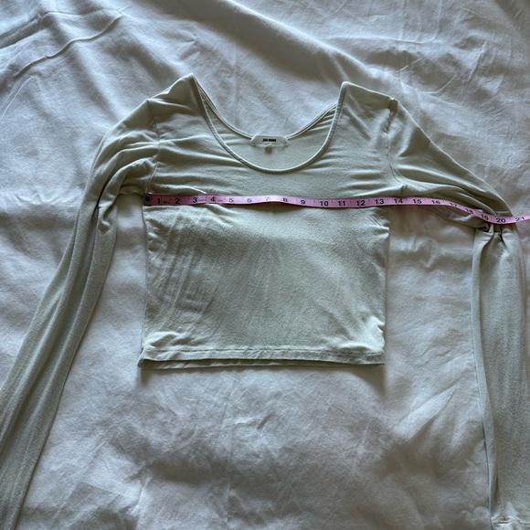 Joah Brown Scoop Neck Long Sleeve Crop Top - CREAM - Picture 4 of 9